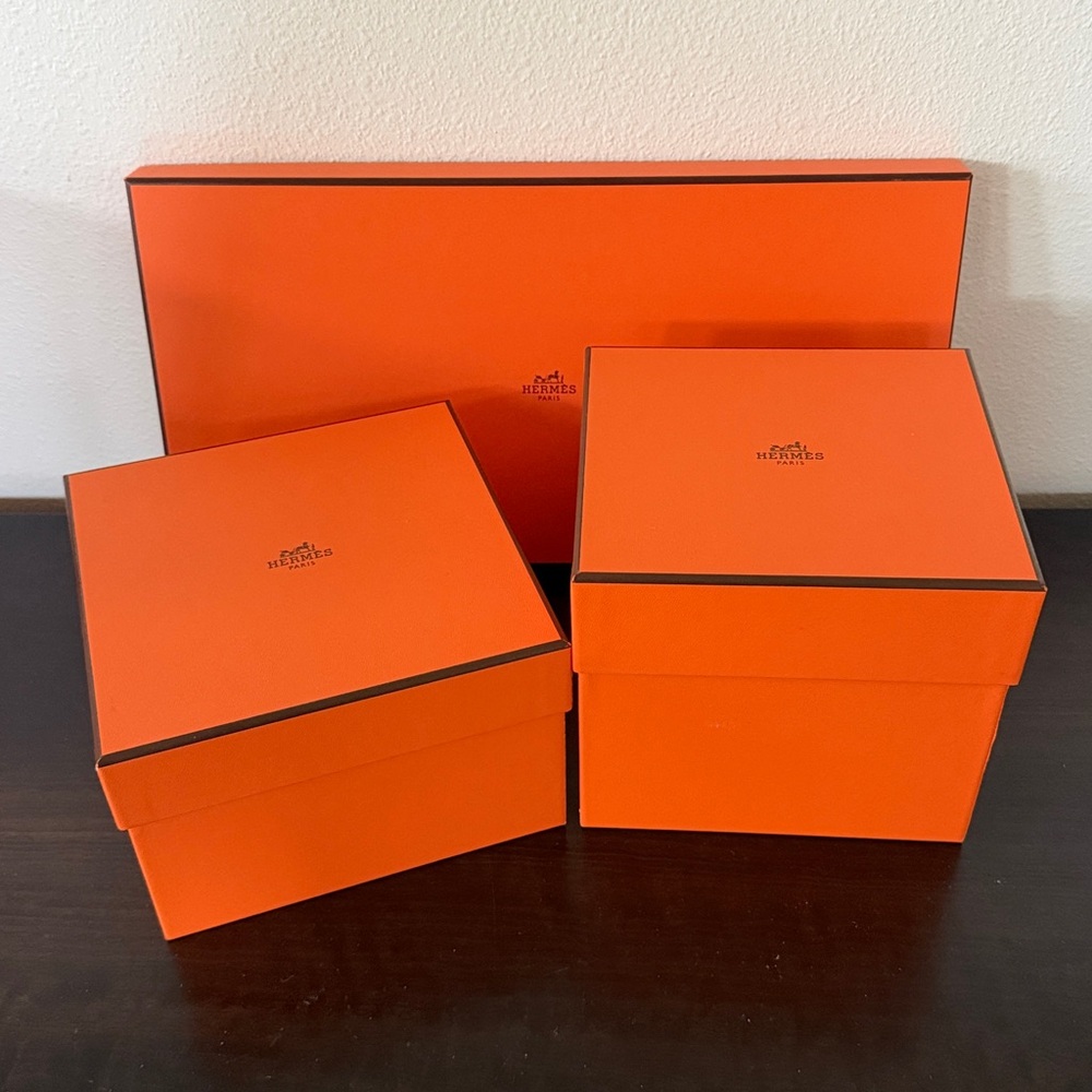Hermes Orange Storage Boxes Set